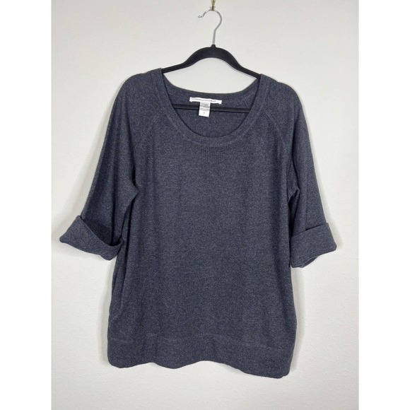 DVF Diane Von Furstenberg Women's Small Sweater Wool Cashmere Pockets 3/4 Sleeve - Picture 1 of 5
